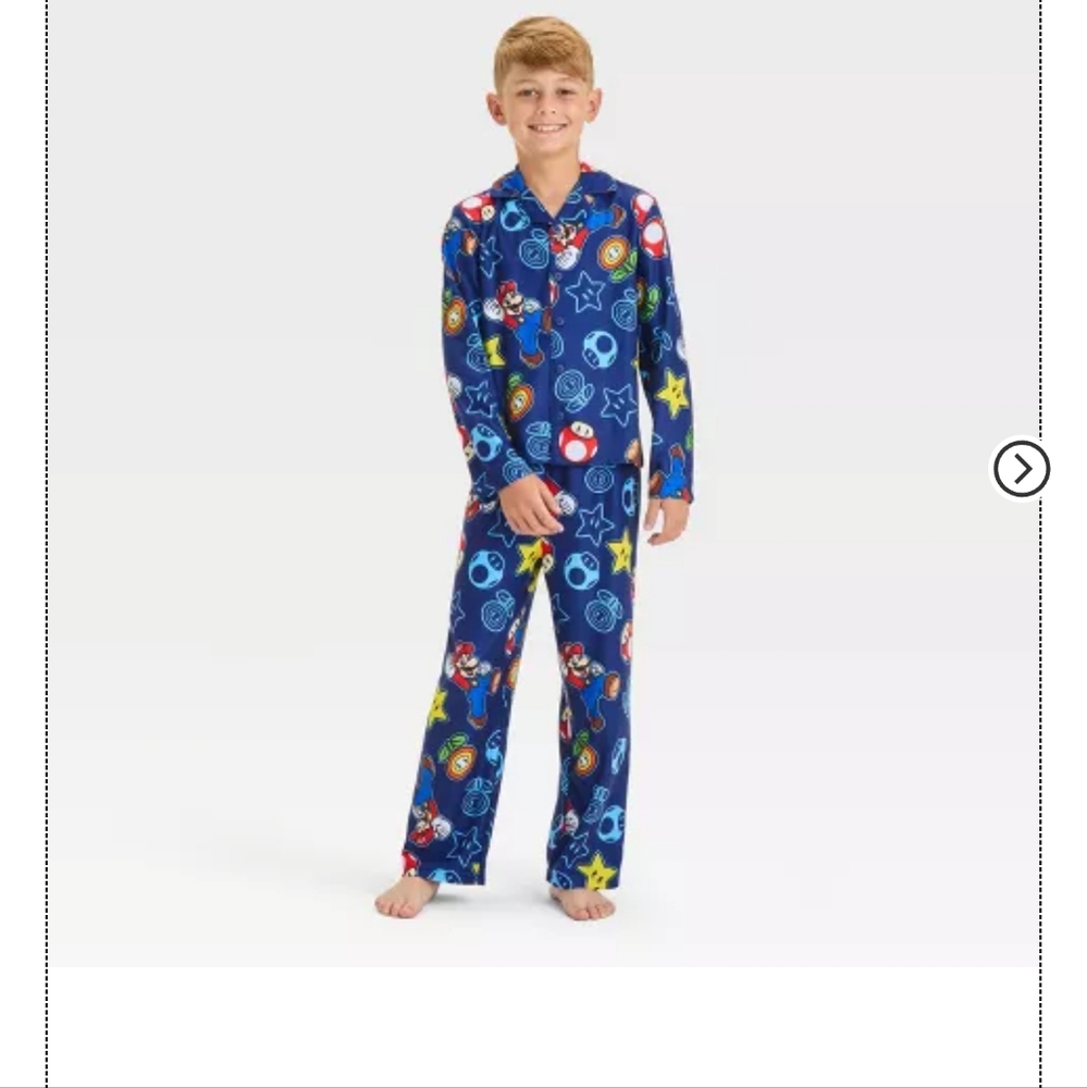 Mario Brothers Boys' Super Mario Pajama Pants - Blue SIZE 8 NEW